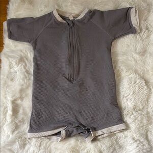 Quincy Mae Gray and Cream Kids Bodysuit